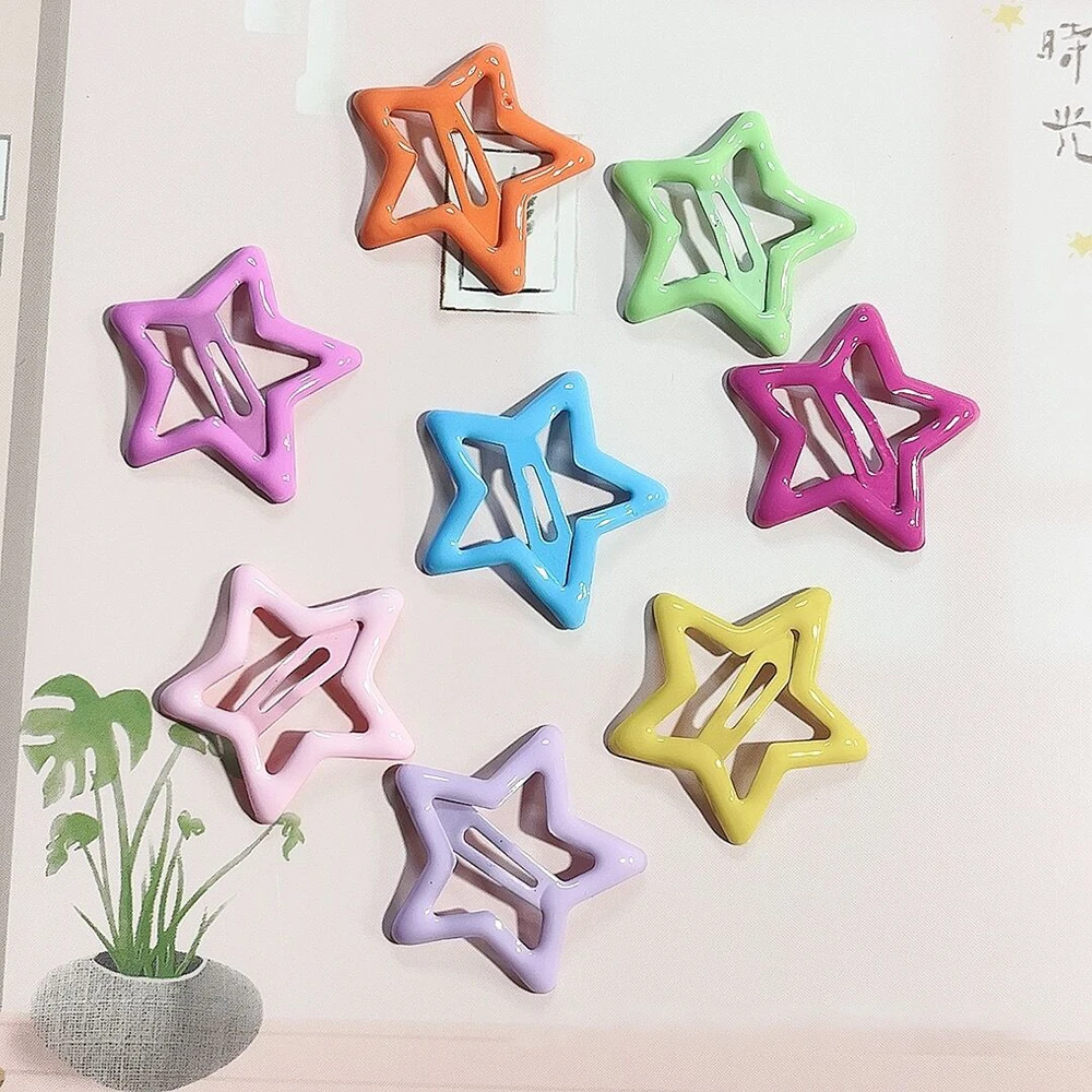 

BB Clip Fashionable And Gentle Pentagram Clip Versatile Girl Heart Basic Hairpin Head Decoration Frosted Hair Simple Accessories