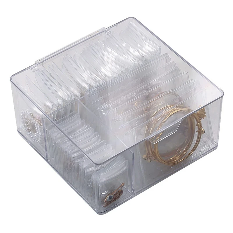 

Dust with Lid Jewelry Box Earrings Necklace Hand Jewelry Box Portable Earrings Ring Transparent Drawer Storage Box