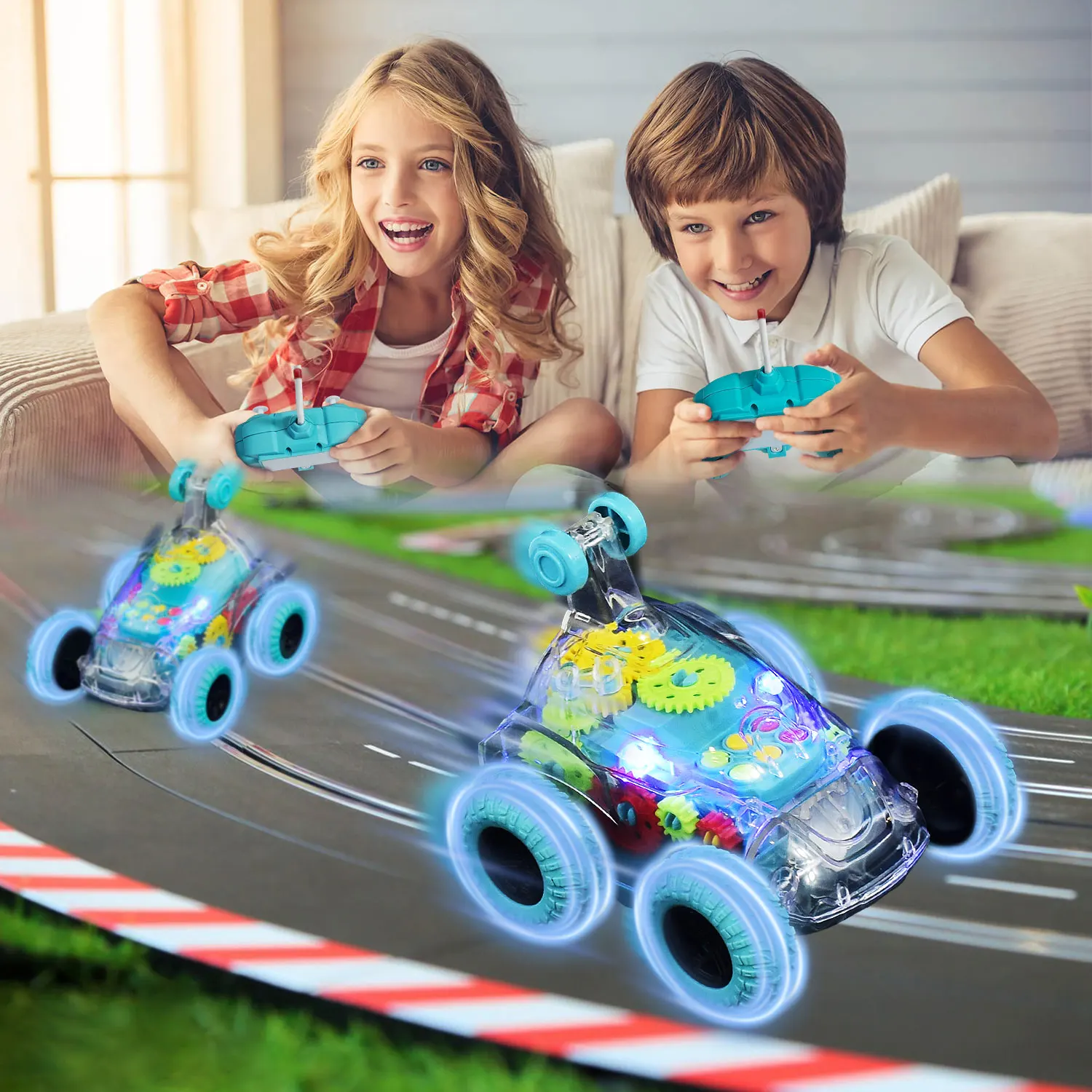 Детский Электрический Трюк-автомобиль С Глушителем Музыки И Освещением Вращение