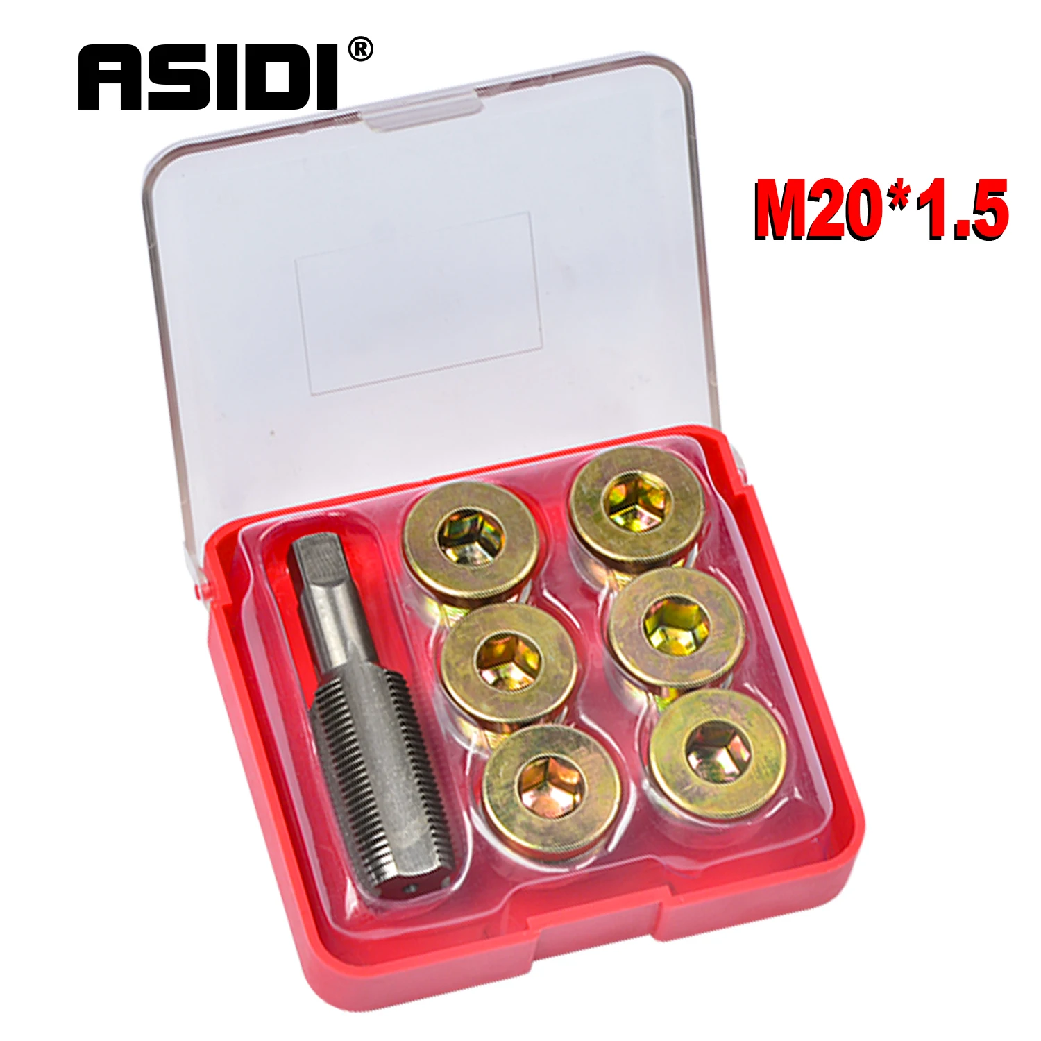 

ASIDI 7Pcs Oil Sump Pan Stripped Thread Repair Set Automotive Drain Tool M17 M20 Repair Tool