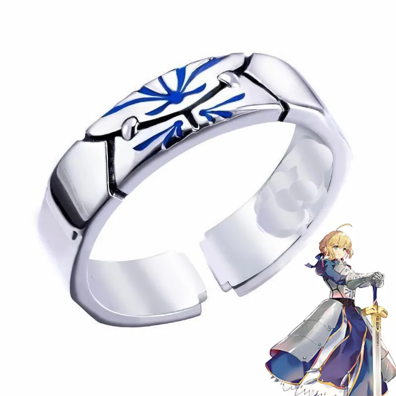 

Anime Fate Stay Night Black Saber Ring Altria Pendragon Cosplay Fashion Unisex Adjustable Accessories Jewelry Rings Gift