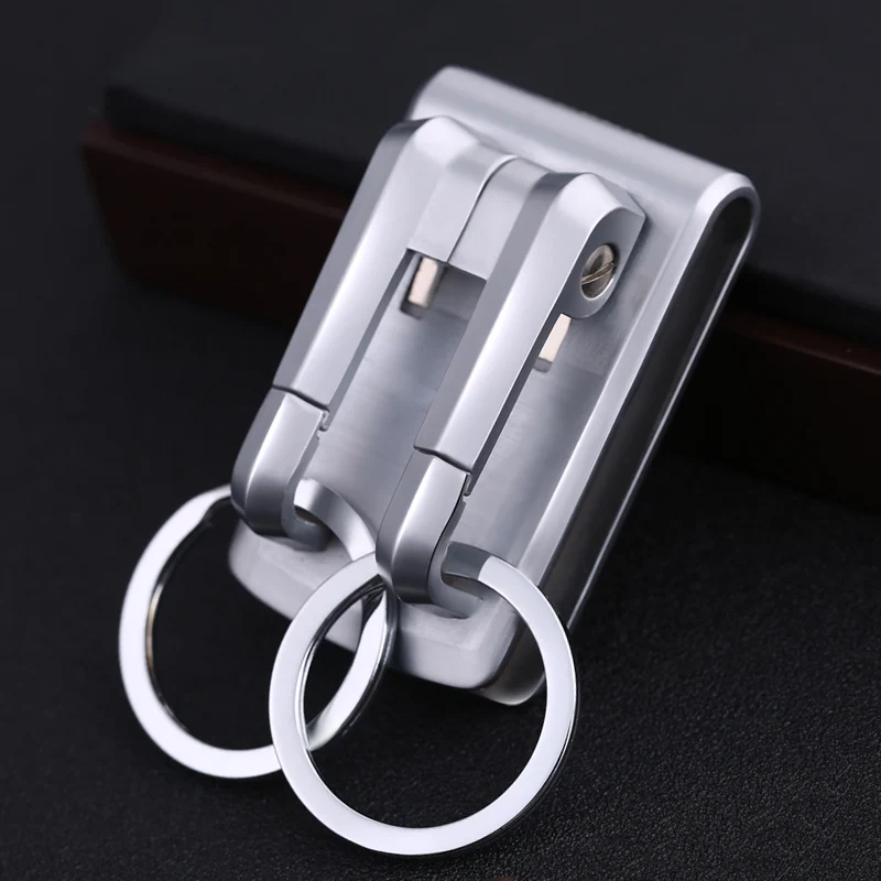 

Luxury High-Grade Belt Key Clip Holder Waist Hanging Chain Belt Key Ring Holder Car Keychain Buckle Christmas Day Best Gift