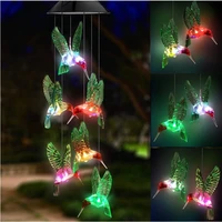 led solar hummingbird wind chimes yard decorations memorial wind chimes mothers day birthday best gifts indoor outdoor decor