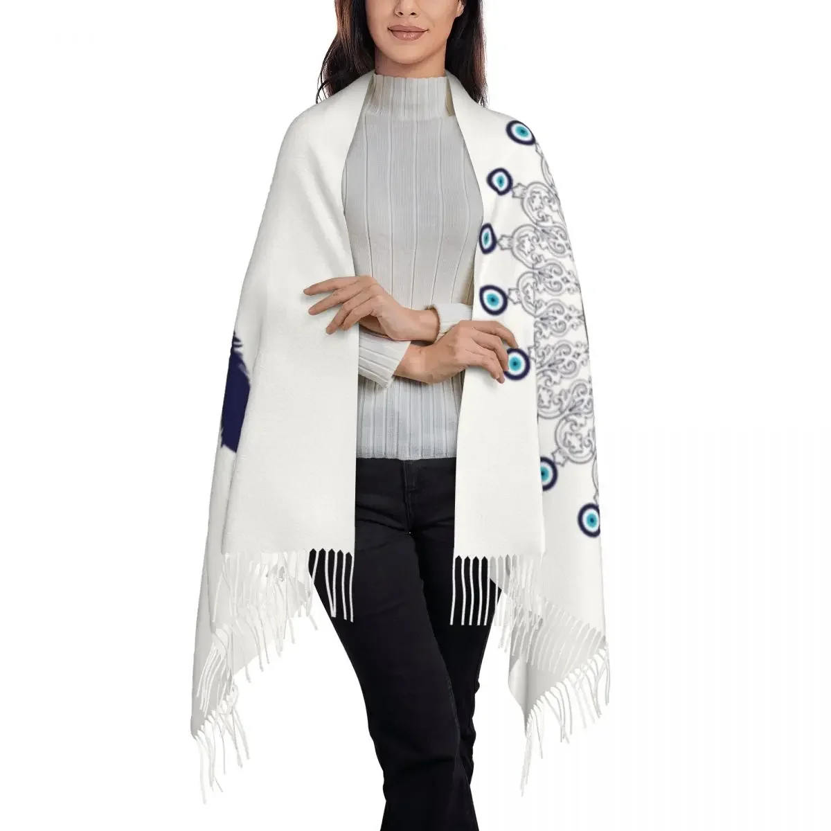 

Custom Printed Boho Chic Evil Eye Mandala Dream Catcher Scarf Men Women Winter Warm Scarves Hamsa Nazar Bohemian Shawl Wrap