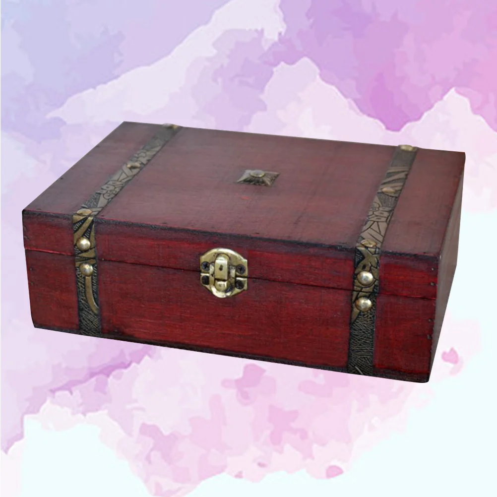 

Vintage Jewelry Box Wooden Treasure Box Jewellery Storage Box Case Organizer