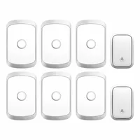 CACAZI Self-powered Waterproof Wireless Doorbell with No Battery Chime Smart Home Door Bell US EU UK Plug 2 Button 6 Receiver