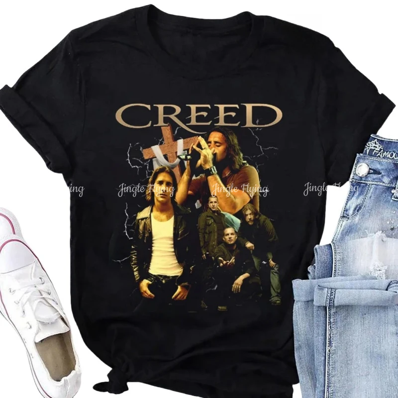 Винтажная футболка Creed Band Bootleg хлoпок |