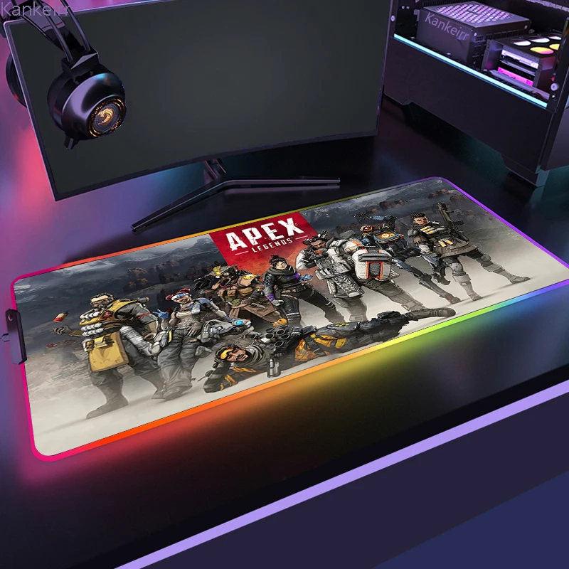 Светящийся коврик для мыши Apex Legends игровой кровавый с HD-печатью Мэгги 900x400 мм RGB