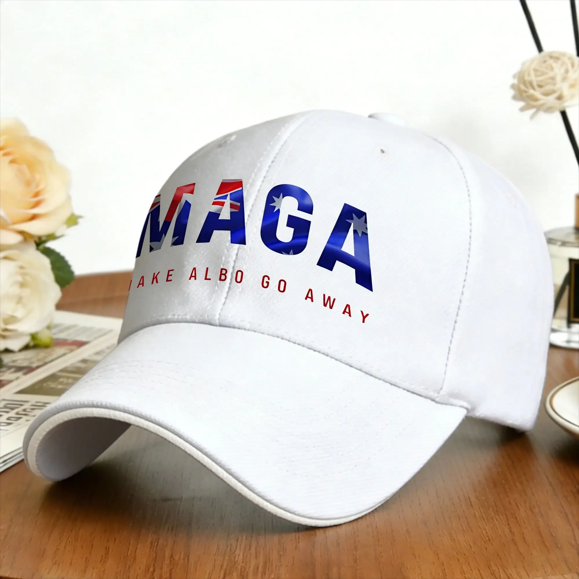 Фото Бейсболка MAGA Make Albo Go Away, унисекс, с индивидуальным логотипом, в стиле хип-хоп, летняя, винтажная, для активного отдыха, снэпбэк №2