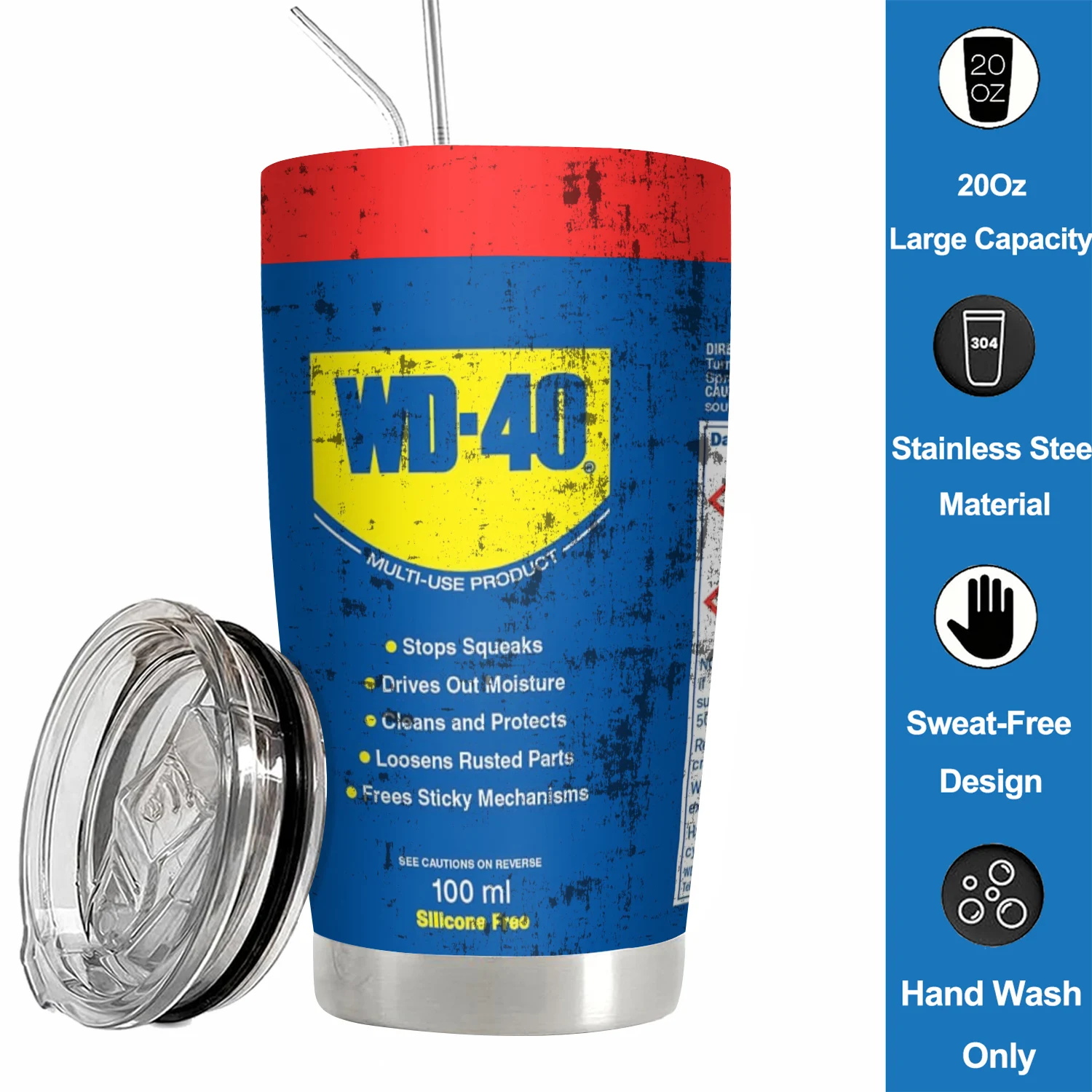 

Термокружка WD40 из нержавеющей стали с принтом STP 20 унций