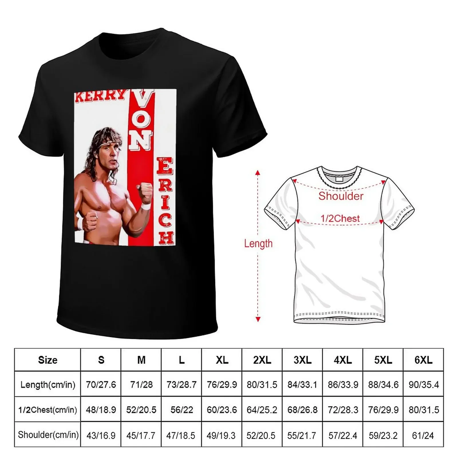 Футболка Kerry Von Erich забавные костюмы винтажные синие арховные мужские высокие
