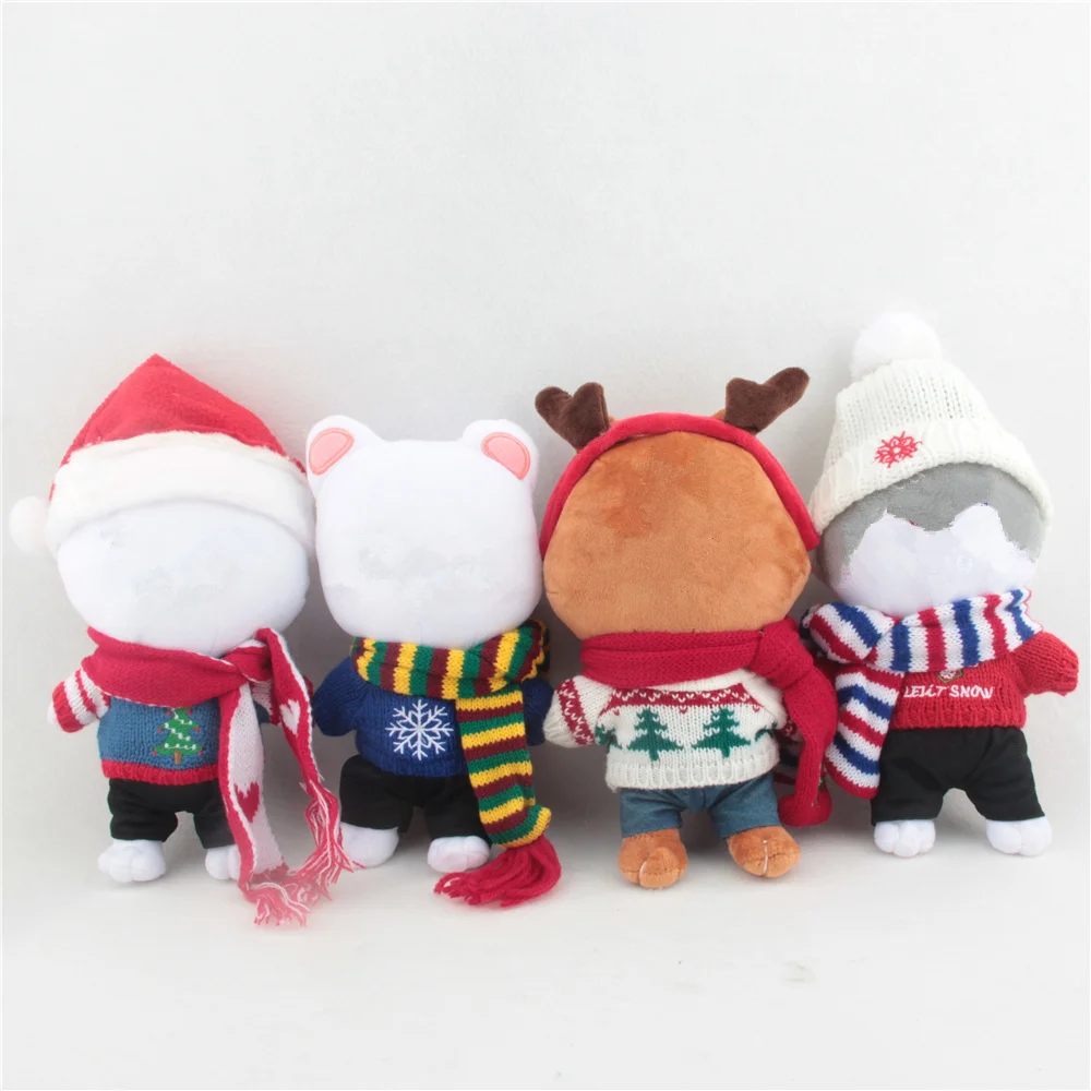 

Doll 20cm Clothes Christmas Snow Hat Snowman Sweater Suit 20cm Korea Kpop EXO Baby Dolls Accessories for Fans Collection Gifts