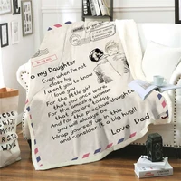 english letter blanket to family warm wrapped tightly by love fleece blanket for bed soft sherpa quilt home sofa nap blankets