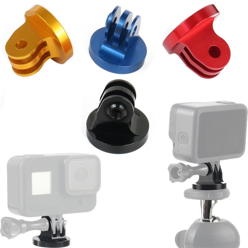 

1/4 Inch Tripod Mount Adapter For Gopro 10 9 8 7 Colorful Foldable Aluminium Alloy Thread Screw Go Pro Action Camera Accessories