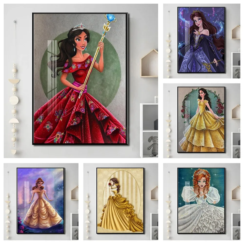 

Canvas Painting Disney Movie HD Poster Princess Anna Elsa After Snow Portrait for Girls Room Decoration Children's Bedroom