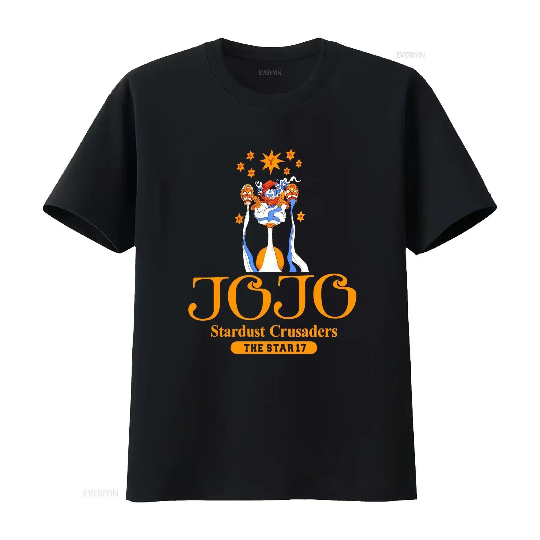 Фото Футболка Jojo Tarot Card Star Platinum L Kujo Jotaro, винтажная, мягкая, стильная, дизайнерская одежда, модная винтажная одежда №1