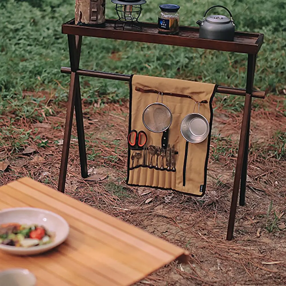 

Washable Portable Save Space Tableware Hanging Bag with Tissue Rack Tableware Storage Bag for Outdoor