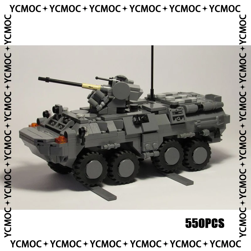 

Military Series YcMoc Building Blocks BTR-80 Tank Technology Warfare Bricks Armored Vehicle Model DIY Toys For Kids Children