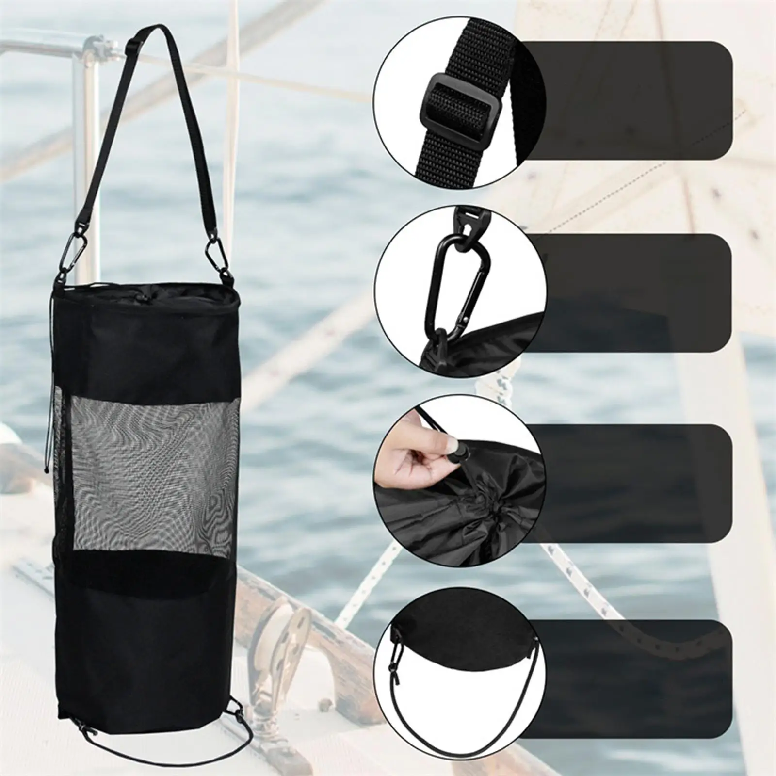 

Portable Boat Trash Bag Marine Accessories Reusable Durable Garbage Holder Storage for Boats Kayak Pontoon Beach Fishing
