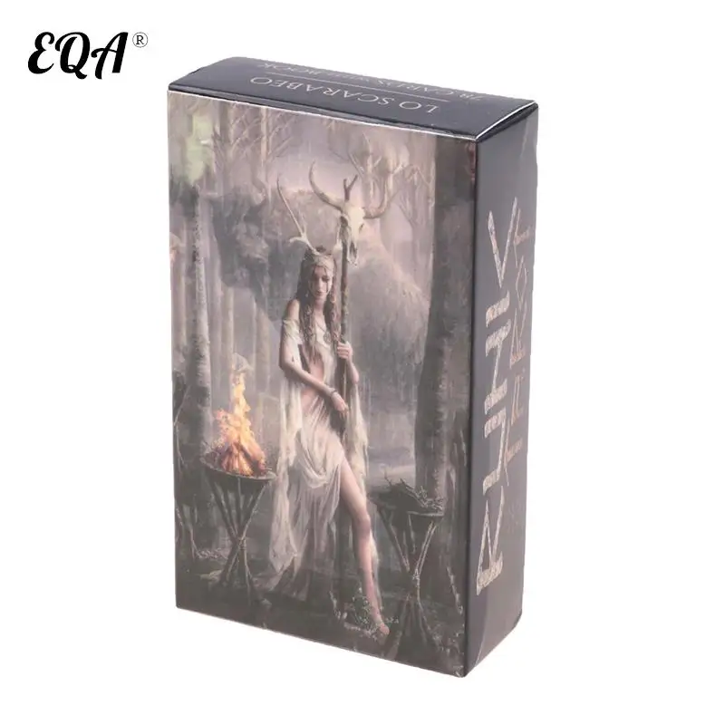 

80pcs Runic Tarot Cards Prophecy Fate Divination Deck Family Party Board Game Beginner