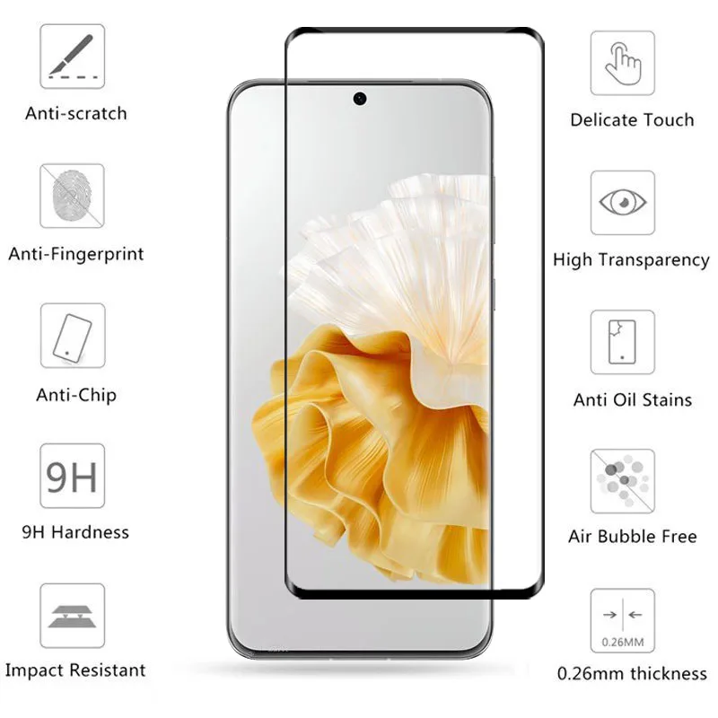 Full Cover Glass For Huawei P60 Pro Screen Protector For Huawei P60 Pro Tempered Glass Protective Phone Lens Film Huawei P60 Pro