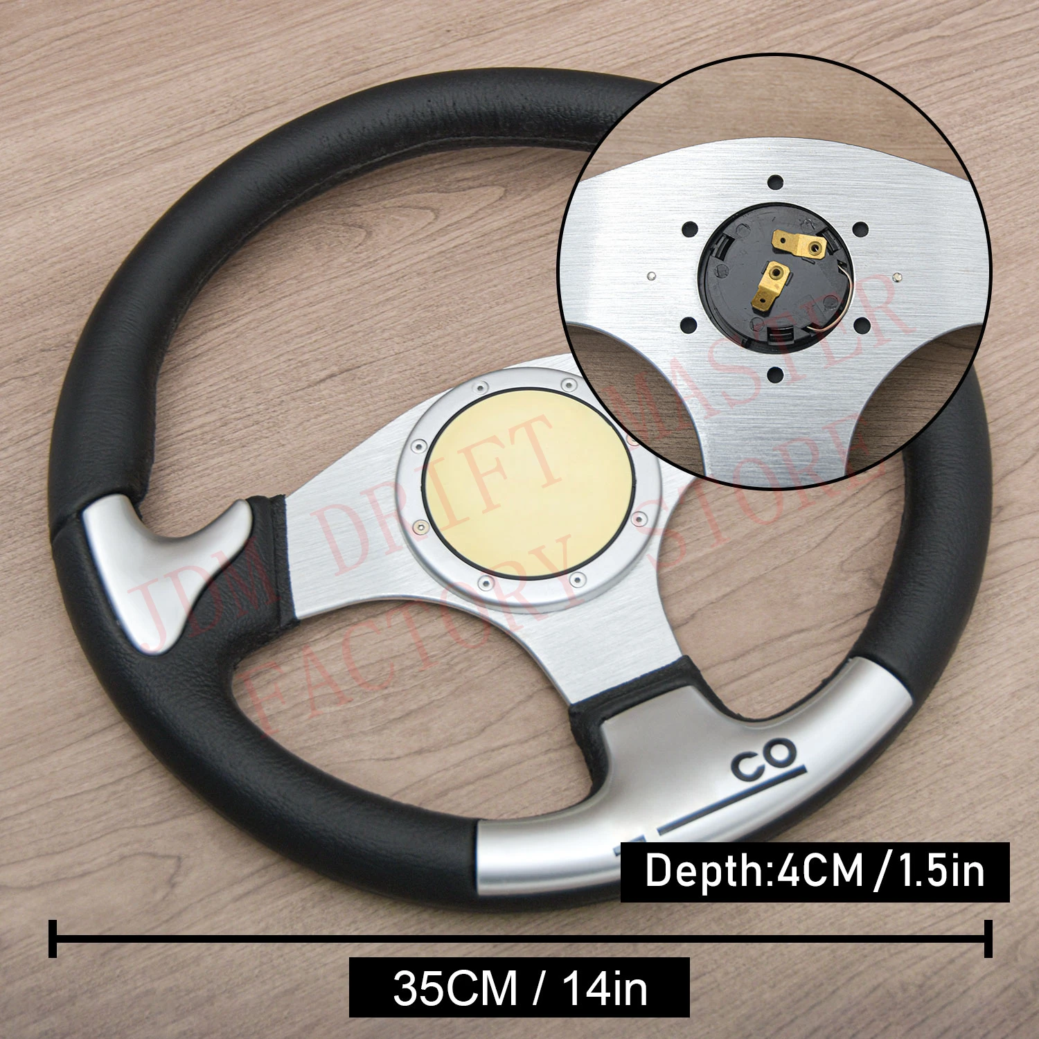 14-дюймовый 350-мм автомобильный спортивный кожаный руль гоночного типа для