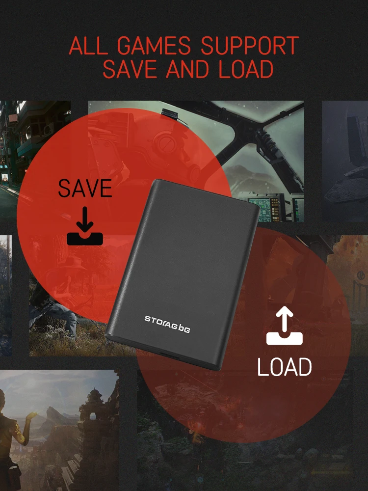 Портативный Внешний Игровой Жесткий Диск Retrobat 750G Со Встроенными Играми 50000