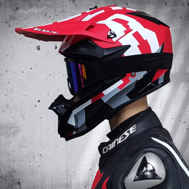 

Gift Goggles Motocross Adult Motocross Helmet ATV SUV Downhill Mountain Bike DH Hood Helmet Cross Helm Capacetes DOT Approved