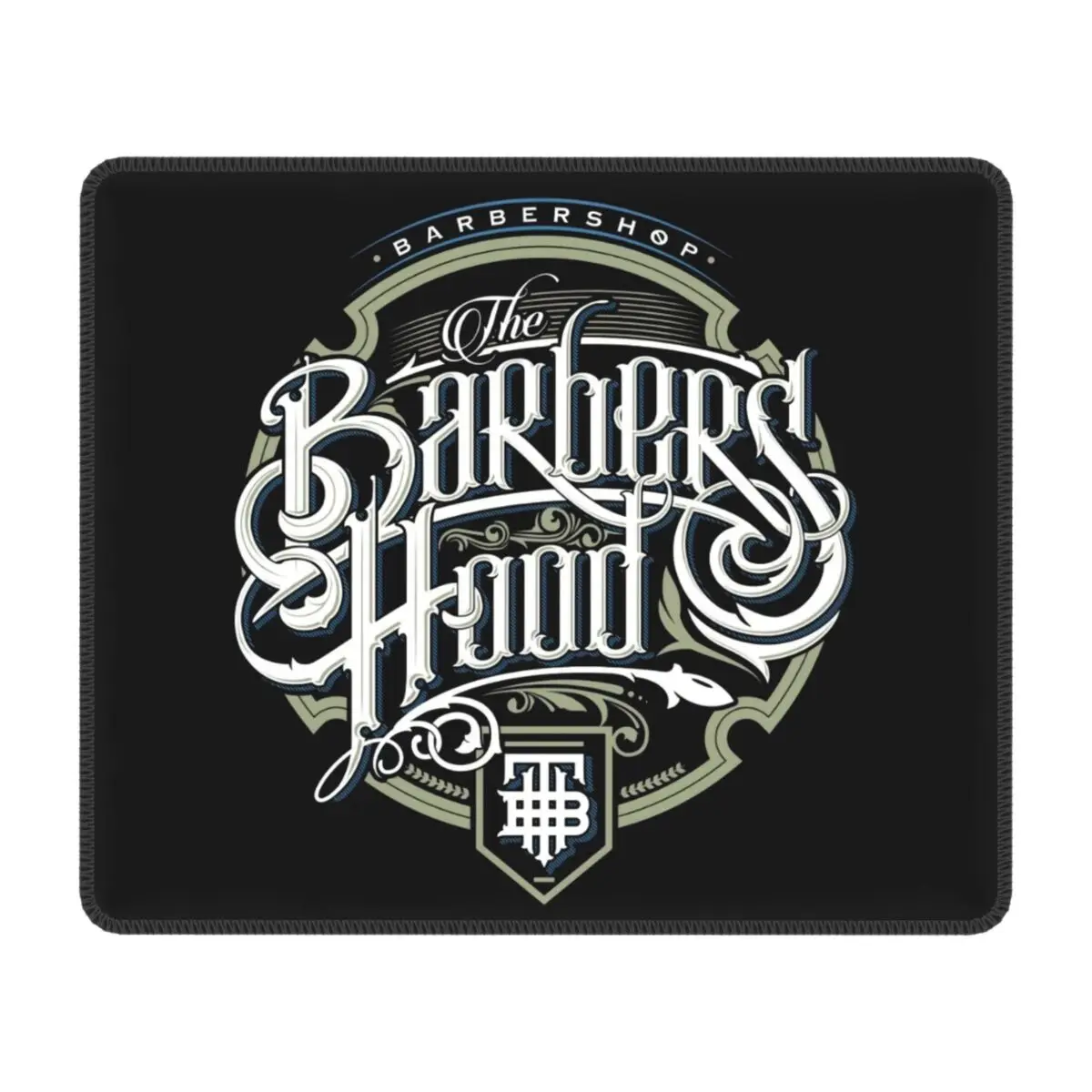 

Barber Shop Sign Mouse Pad with Locking Edge Waterproof Gamer Mousepad Anti-Slip Rubber Base Barbershop Barbers Office Desk Mat