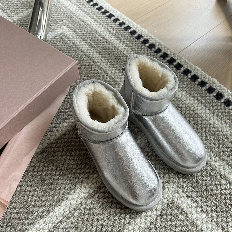 Зимние женские ботинки из спилока на платформе с круглым носком размер 35 - 43 цвет