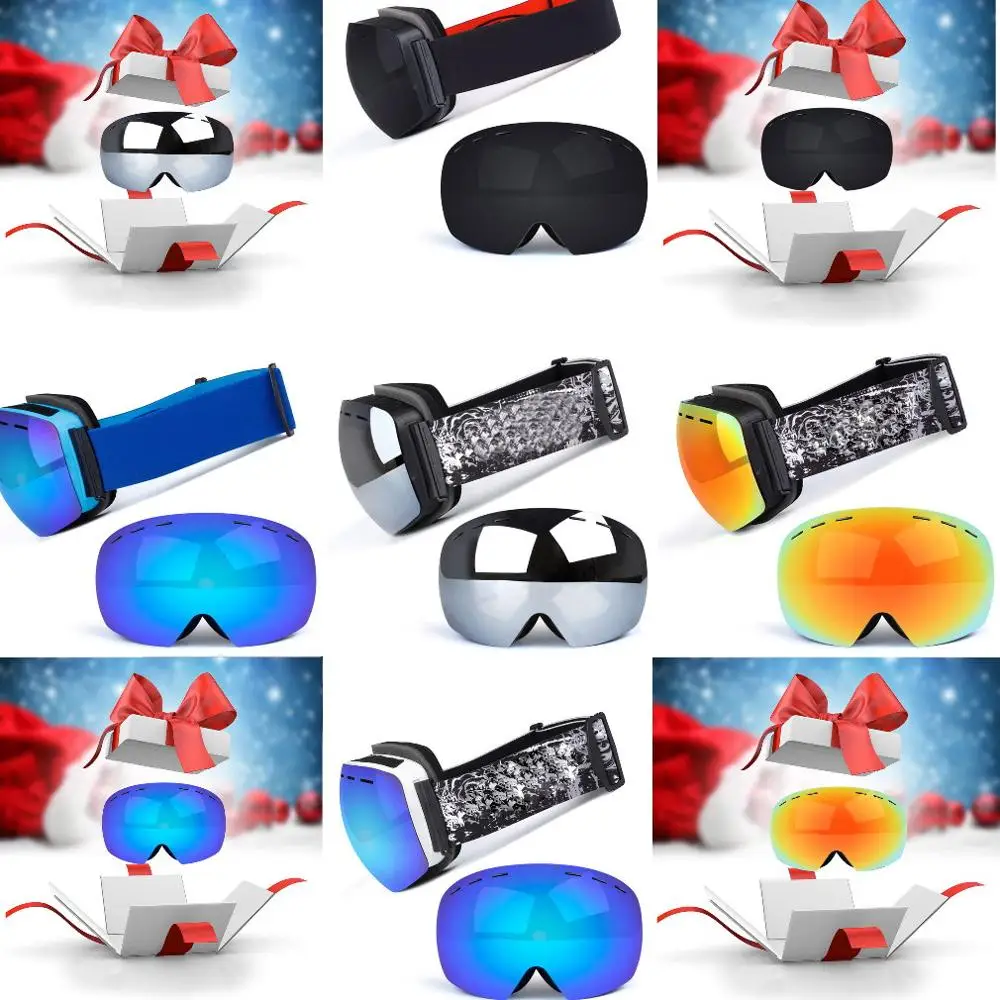 

Ski Snowboard Snow Goggles Otg Design For Men Women With Spherical Detachable Lens Uv Protection Anti-fog
