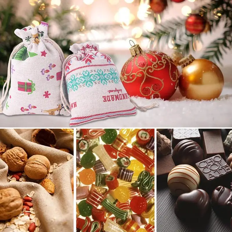 

Рождественская сумка с календарем и обратным отсчетом, Подарочная сумка на шнурке