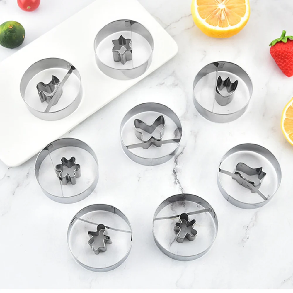 

Easter Round Cartoon Fruit Sauce Sandwich Biscuit Mold Stainless Steel Animal Cookie Cutter Fondant Kitchen Baking Accessories