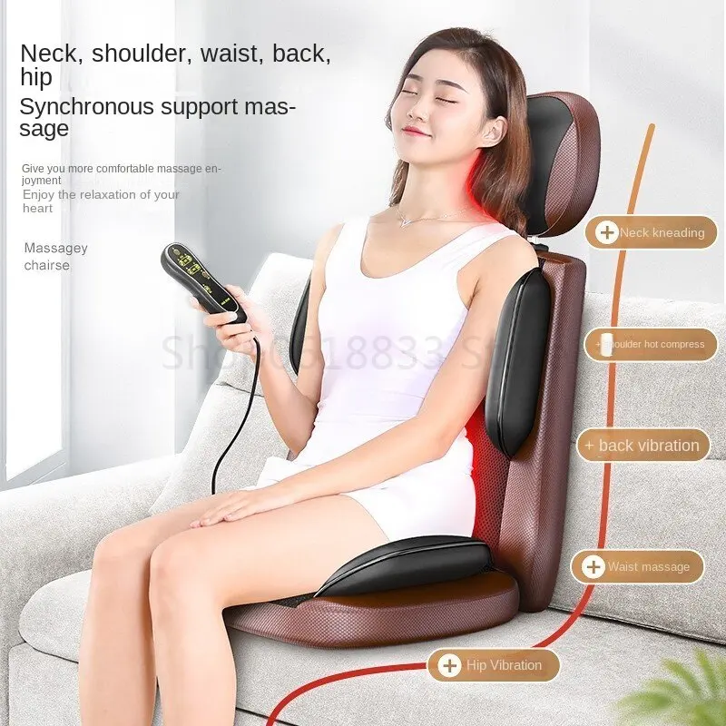 

Многофункциональный Интеллектуальный Массажный коврик, массажер для спины, талии, шейного отдела позвоночника, массажная электрическая Массажная подушка для головы 16D