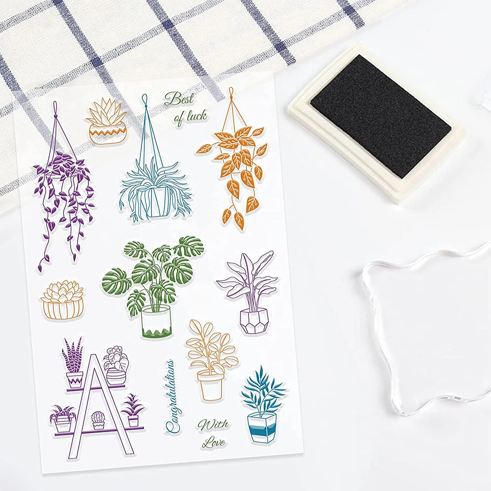 Вырубные штампы в горшке и фотообои для изготовления открыток сделай сам альбом