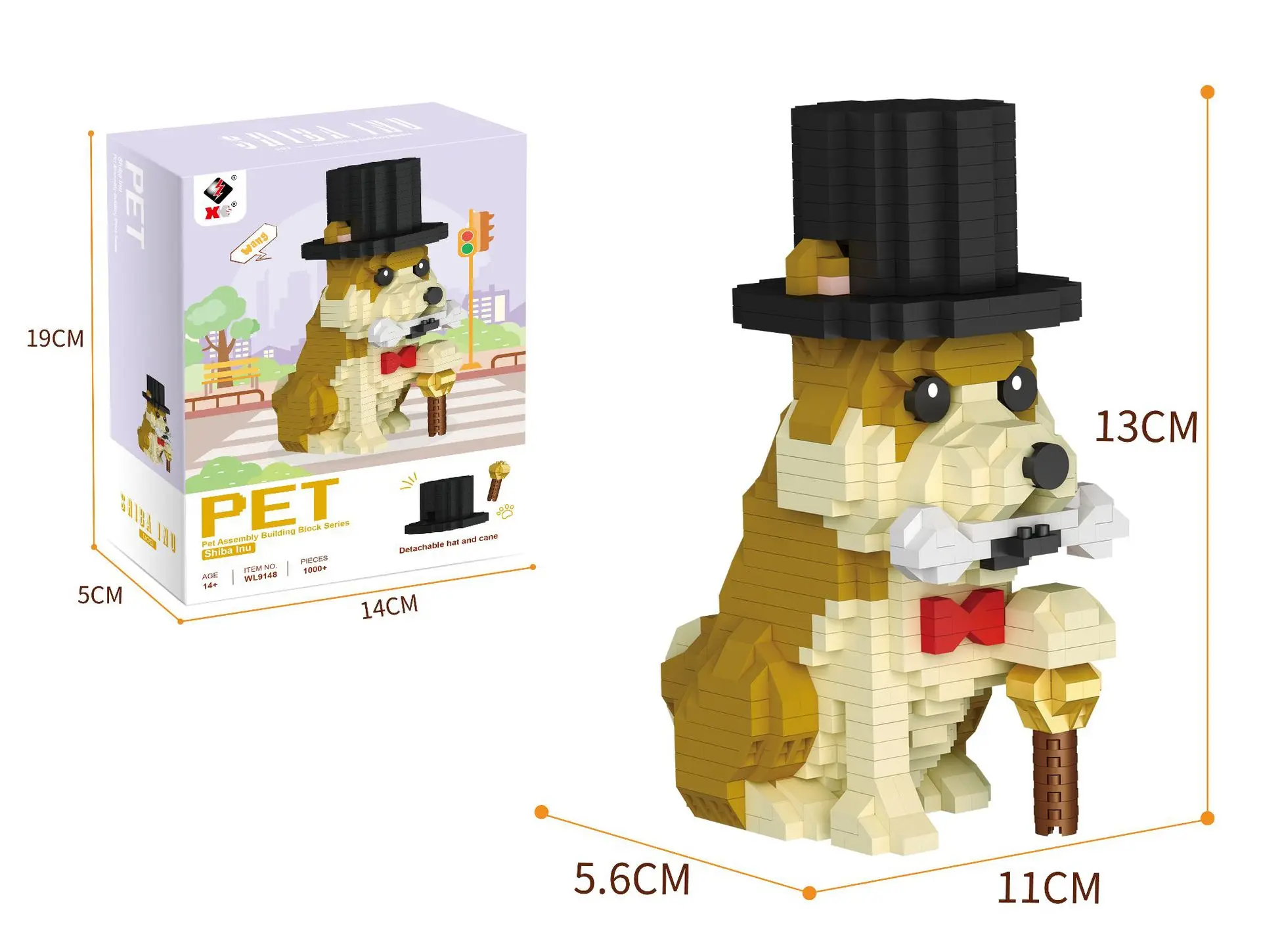 

Cute Gentlemanly Dog Micro Building Blocks DIY Animal Bulldog Husky Basset Hound Pets Model Shiba Inu Mini Brick Figure Toy Gift