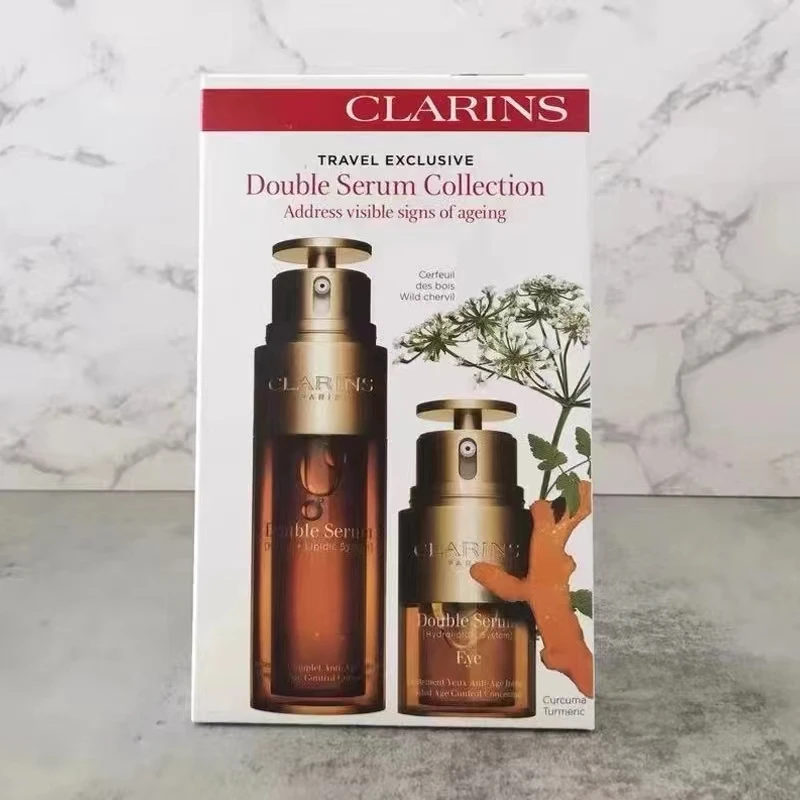 

Эссенция двойного экстракта Clarins Gold + двойной экстракт, восстанавливающая эссенция, крем для кожи вокруг глаз, Антивозрастная маска 50 мл + Сыворотка 20mlEye