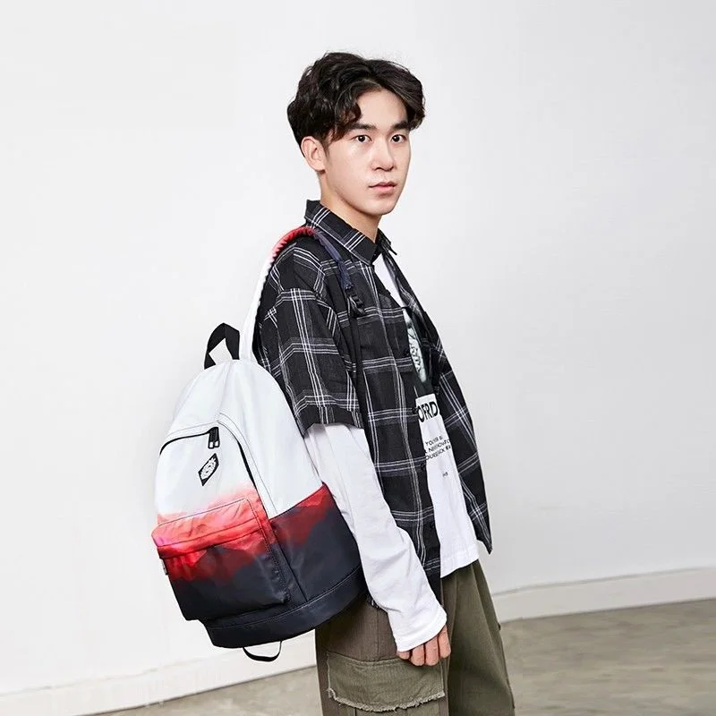 2023 Women Two Tone Backpack Lightweight Schoolbags For Girls Casual Lady Men School Bags Korean Back Pack Mochila