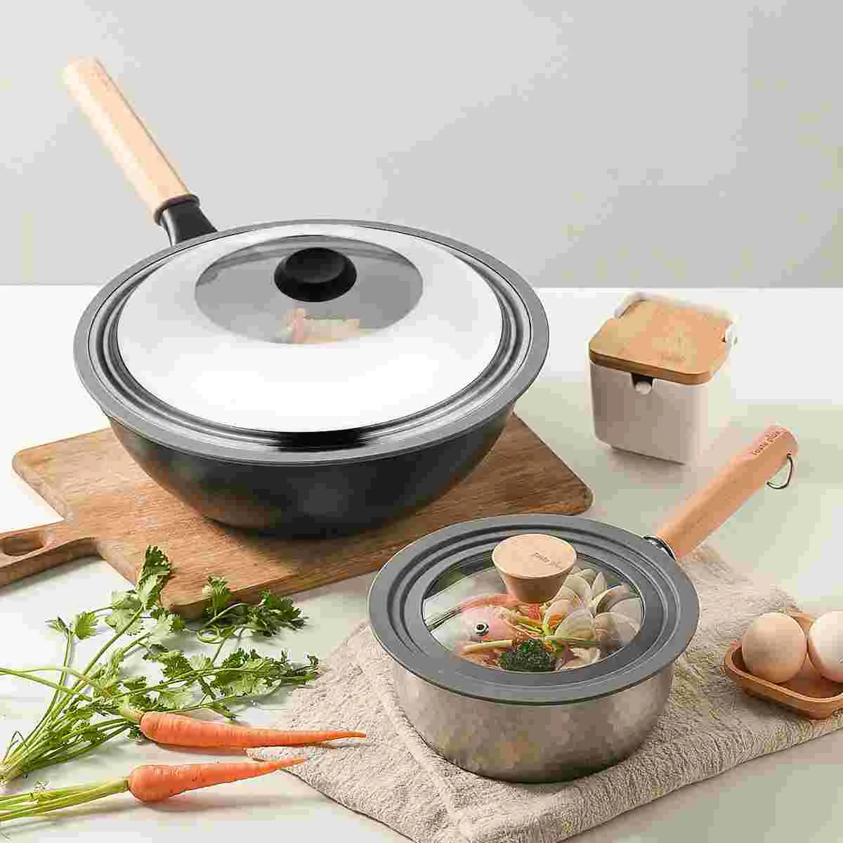 

13 3 Inch Cookware Lids Cooking Pan Lid Stainless Steel Pan Cover Universal Pots Lid for Restaurant Home