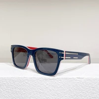 blue three tone rectangular sunglasses women grey lens retro style women eyewear