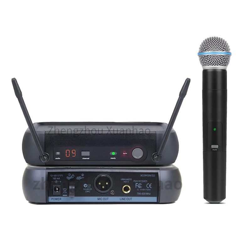 

Professional PGX4 Sm58 Handheld Mic Vocal Microphone PGX24/Beta 58A Beta87 Dynamic Wireless Microphone PGX4 for Shure