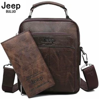jeep buluo messenger bag men shoulder bags split leather crossbody bags for men bags retro zipper man handbags