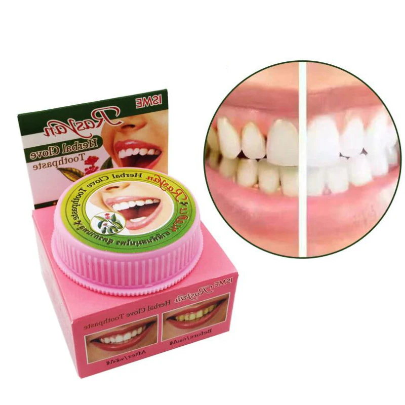 

25g Natural Herbal Clove Thailand Toothpaste Tooth Whitening Powder Remove Stain Allergic White Tooth Paste Free Shipping