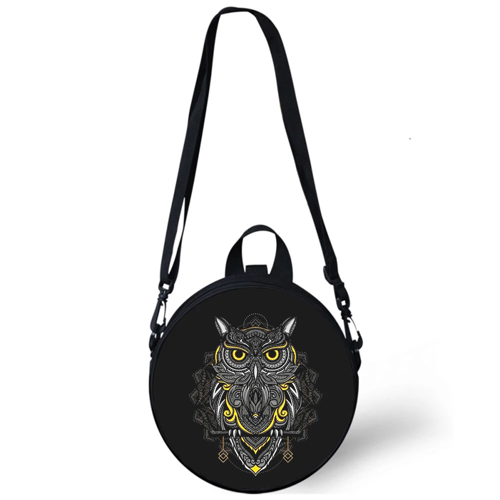 animal owls Child kindergarten Bag 3D Print Crossbody Shoulder Bags For School Women Mini Round Bagpacks Rugtas Bag