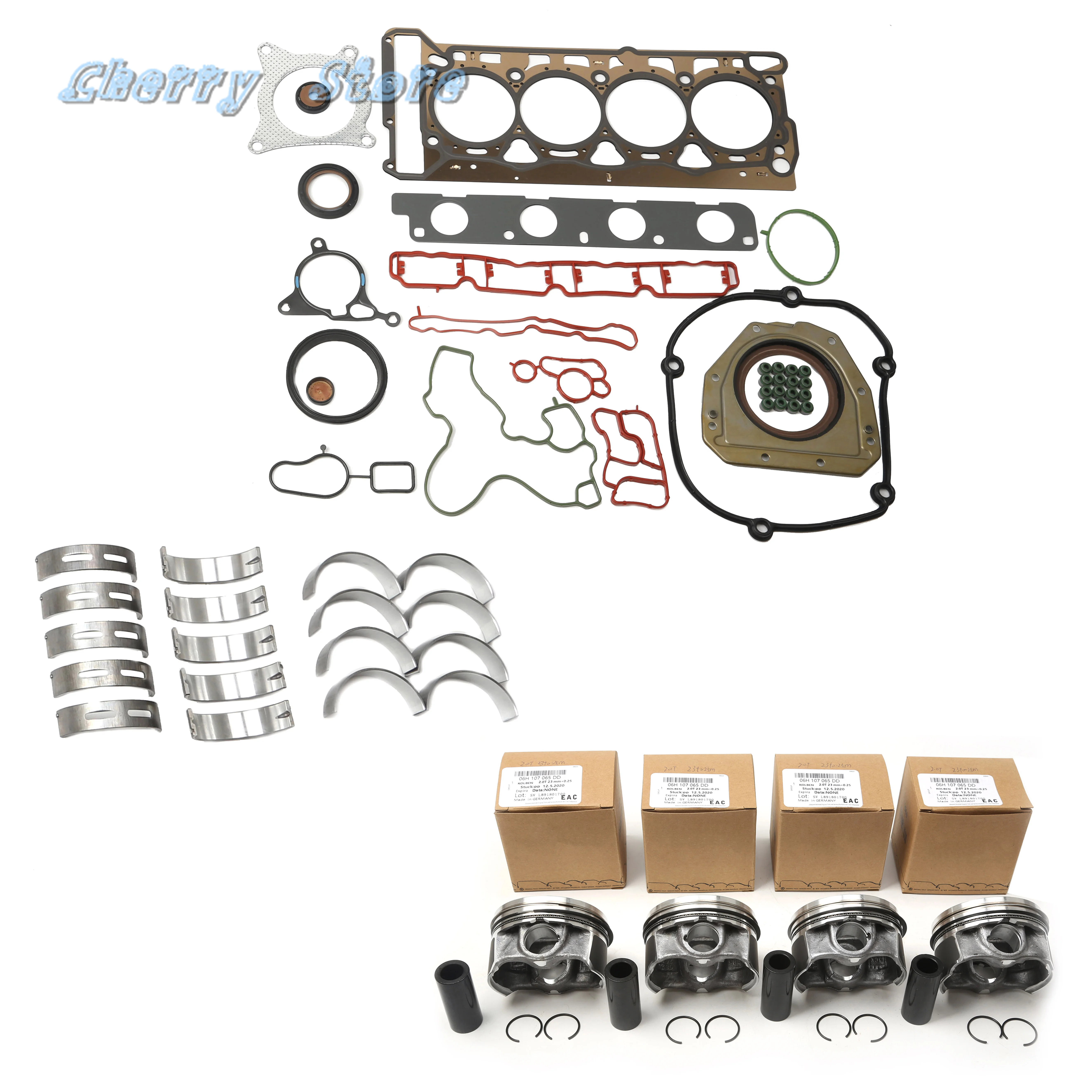 

Engine Repair Pistons Bearings Gaskets Kit For VW EOS SCIROCCO III TIGUAN AUDI A4 B8 A8 D4 TT Seat LEON 06H107065DD 06H105701D