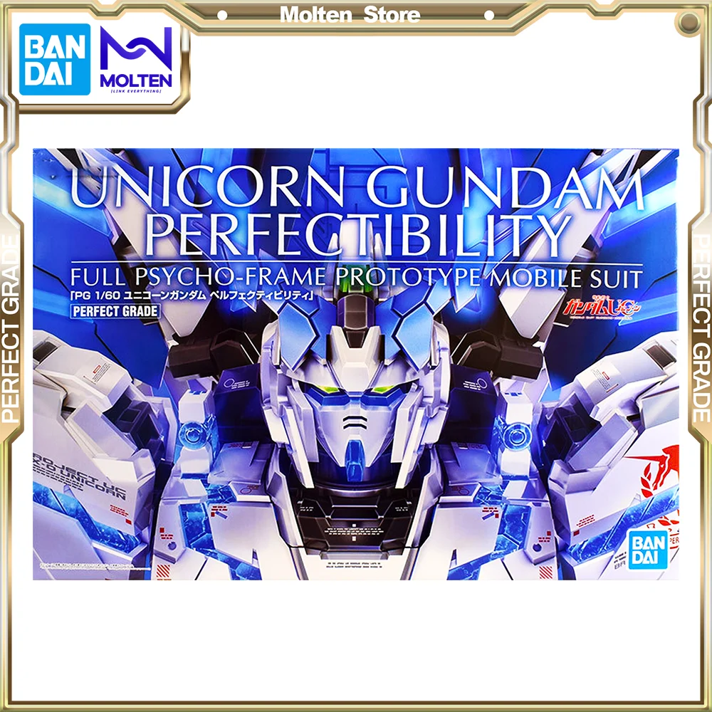 

BANDAI Original PB PG 1/60 Unicorn Gundam Perfectibility Full Psycho-frame Prototypr Mobile Suit Gunpla Model Kit Assembly