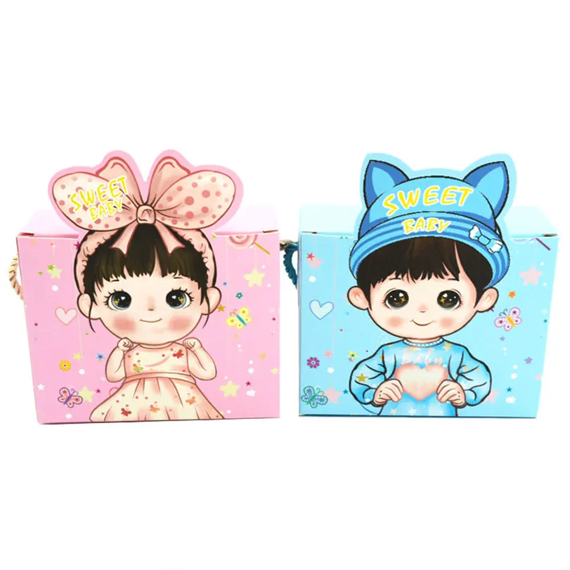

Sweet Baby Boy Girl Candy Boxes Party Baby Shower Gender Reveal Favors Baby Birthday Sweet Chocolate Party Supplies Gift Bags
