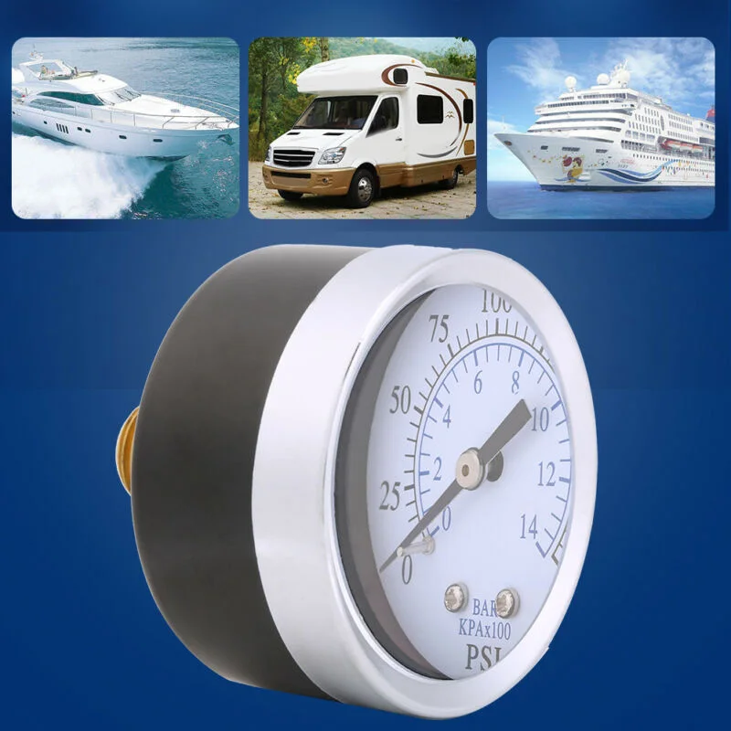 

2 Air Oil Water Pressure Gauge 1/4 Measurement Range: 0-200psi / 0-14bar