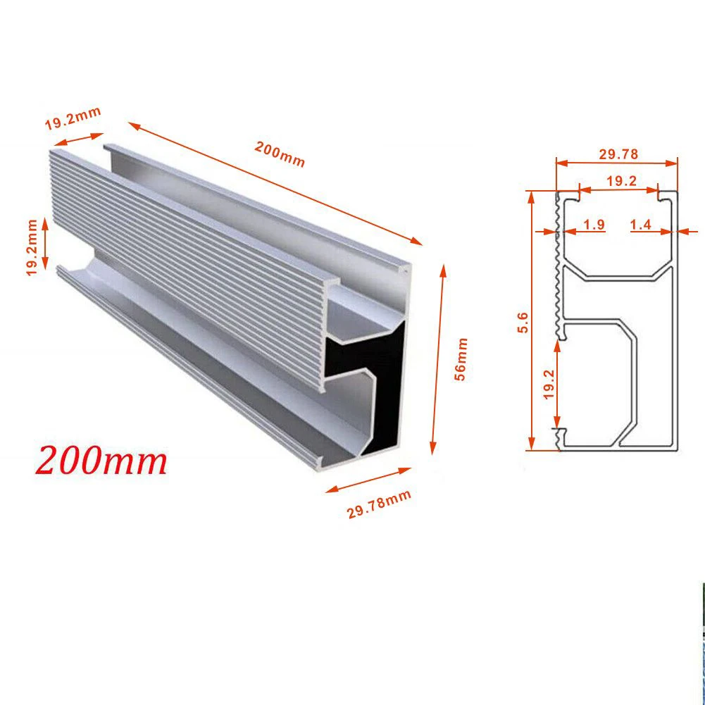 

Solar Rail Alu Mounting Rail Solar Panel PV Profile Solar Profile Solar System Accessories Set 200mm *56mm*30mm Bracket Rail