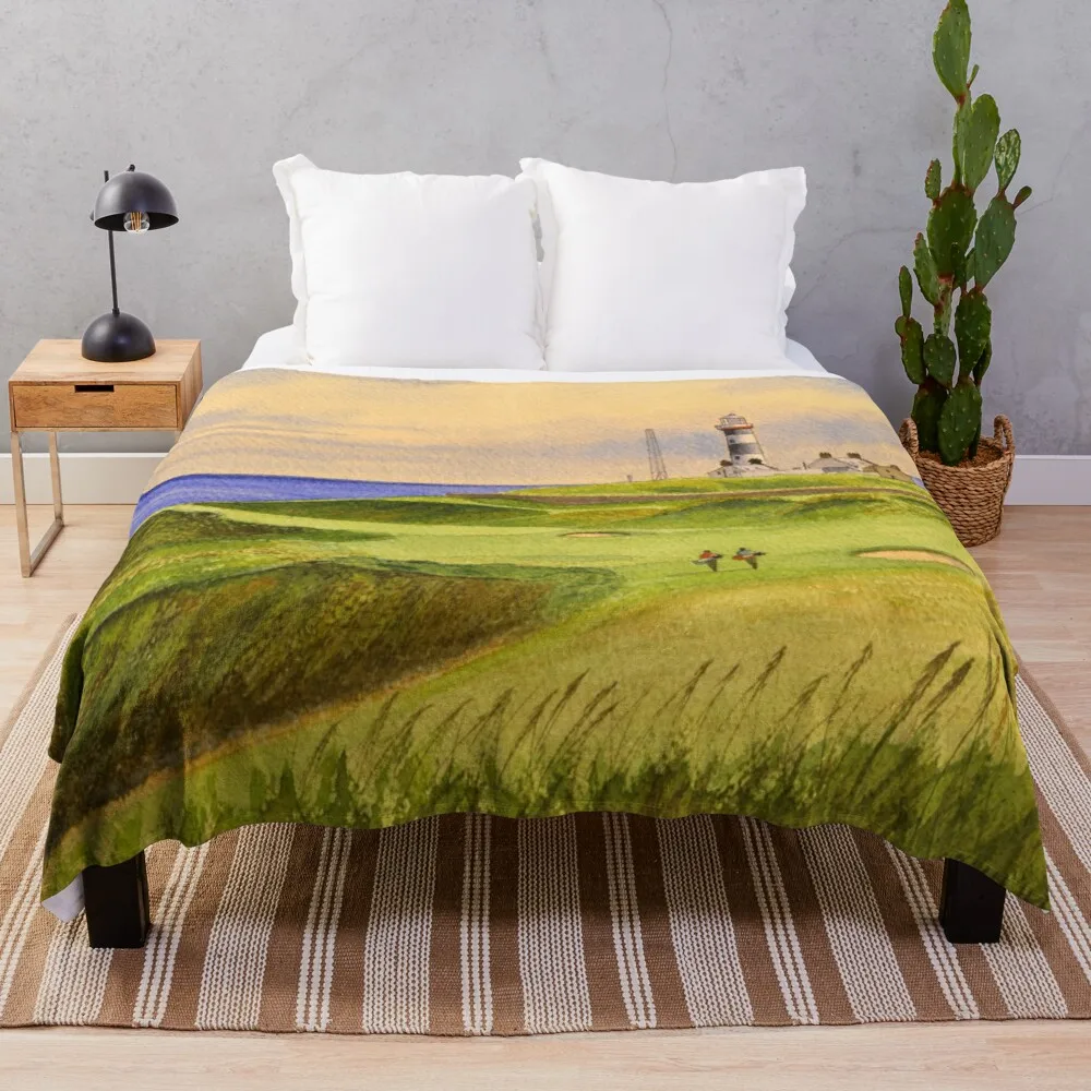 

Old Head Golf Course Ireland Hole 4 Throw Blanket Fleece Fabric Fleece Furry Blankets Microfiber